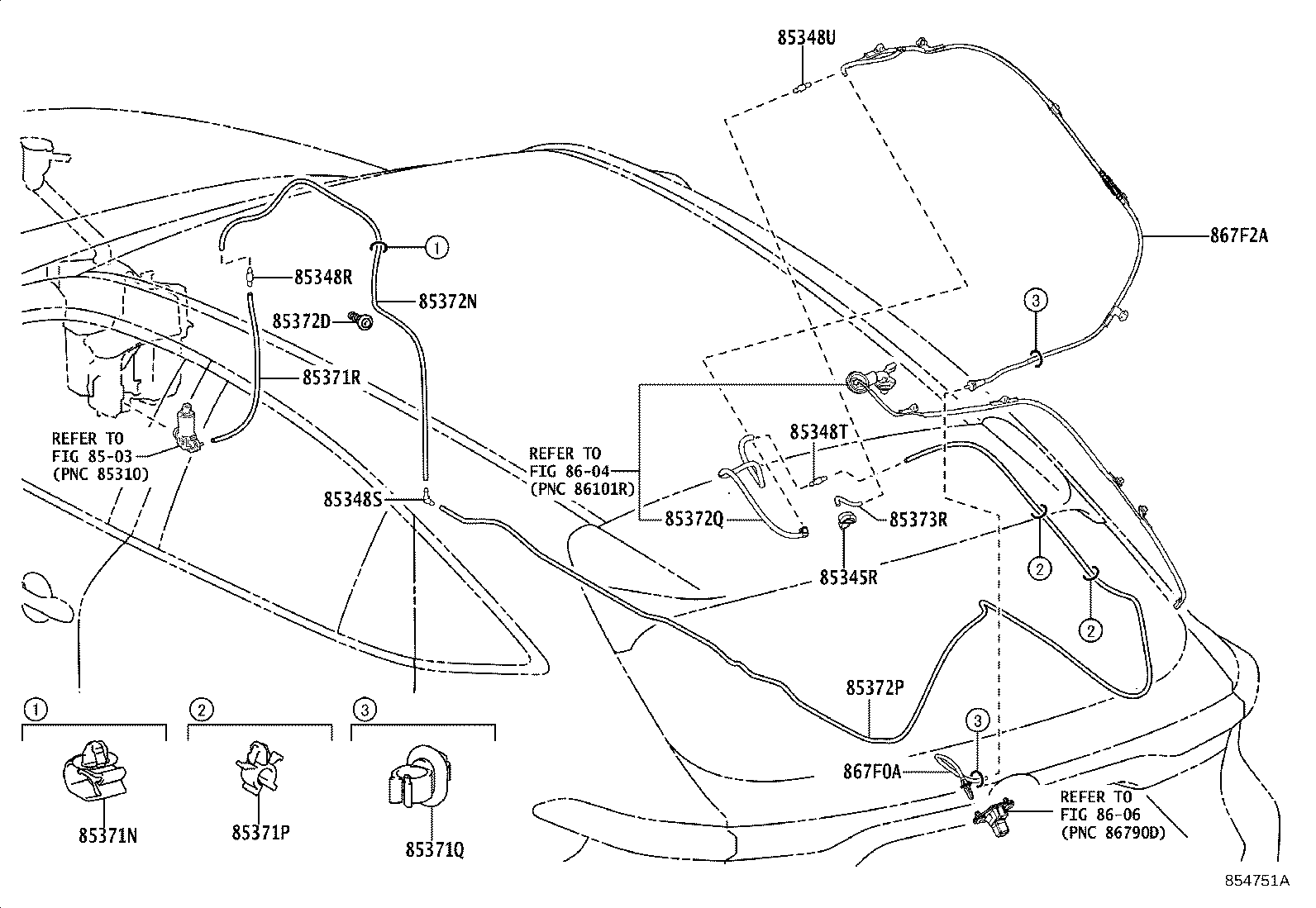 90069-46142 HOSE, REAR WASHER (FROM JOINT TO NOZZLE) product image