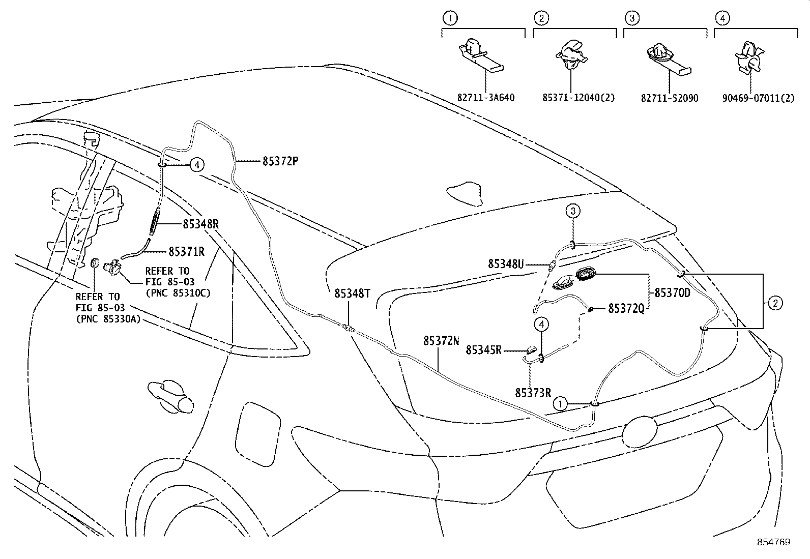 85391-48060 NOZZLE, REAR WASHER product image
