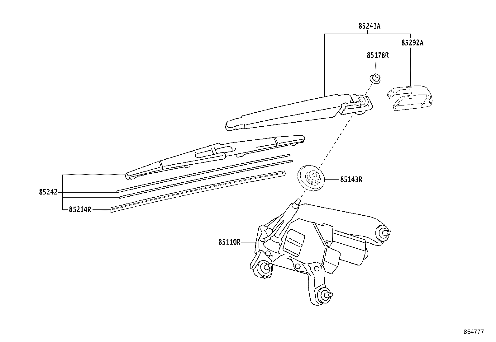 85143-0A050 GROMMET, REAR WIPER MOTOR product image