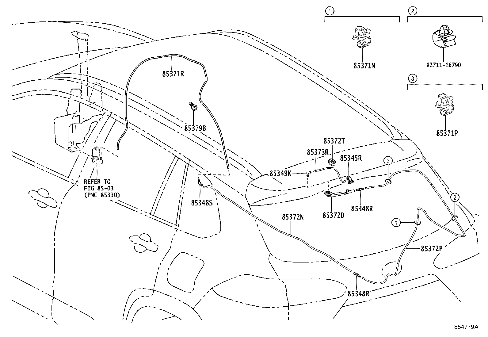 90069-46178 HOSE, REAR WASHER (FROM JOINT TO NOZZLE) product image