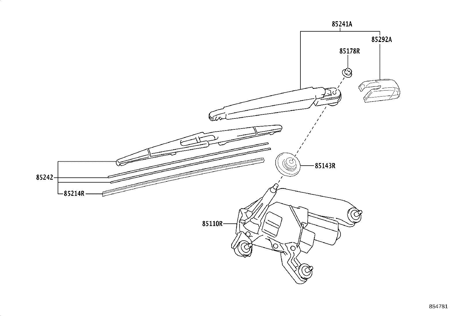 85143-0A060 GROMMET, REAR WIPER MOTOR product image