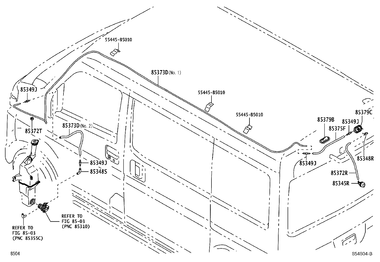 85391-B5010 NOZZLE, REAR WASHER product image