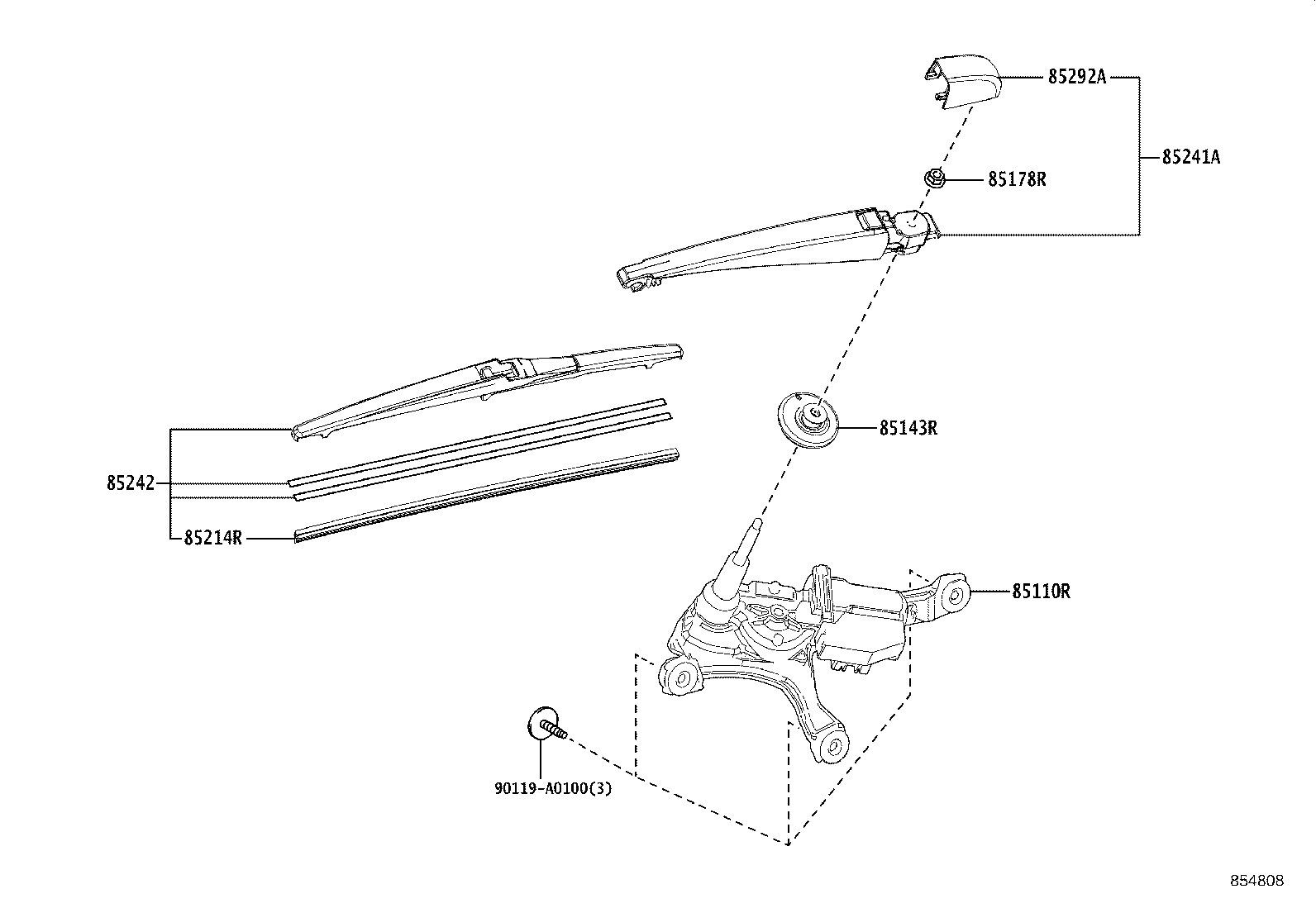85143-F6010 GROMMET, REAR WIPER MOTOR product image