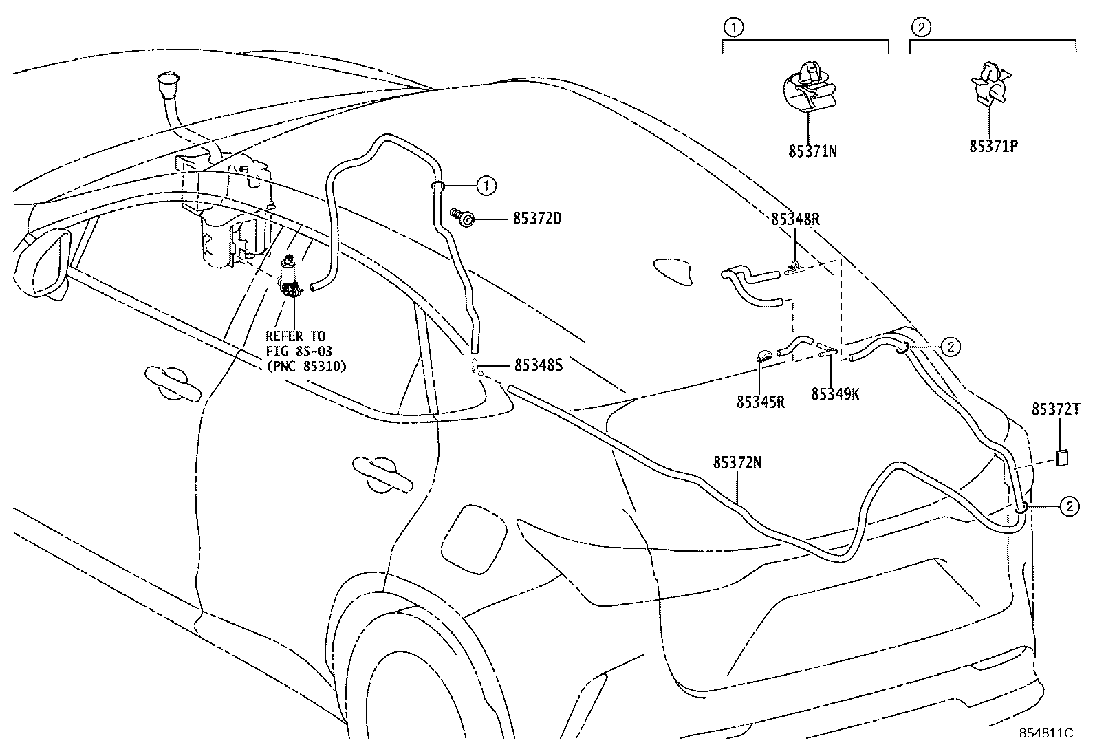 Toyota 85376-0R020 JOINT, REAR WASHER HOSE, NO.1