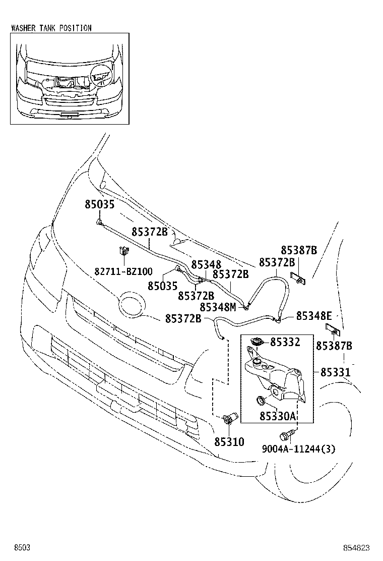 85315-BZ080 JAR SUB-ASSY, WINDSHIELD WASHER product image