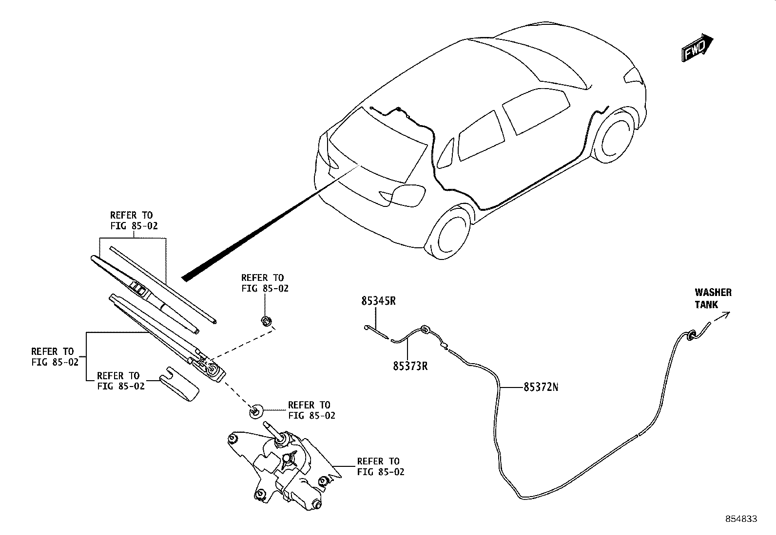 90118-WCJ01 HOSE, REAR WASHER (FROM JOINT TO JOINT), NO.1 product image