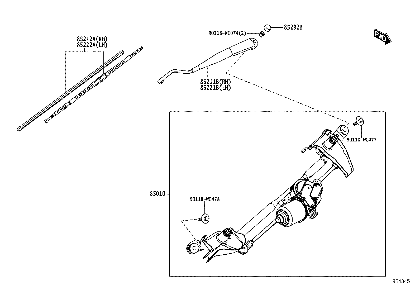 85212-WC017 BLADE, FR WIPER, LH product image