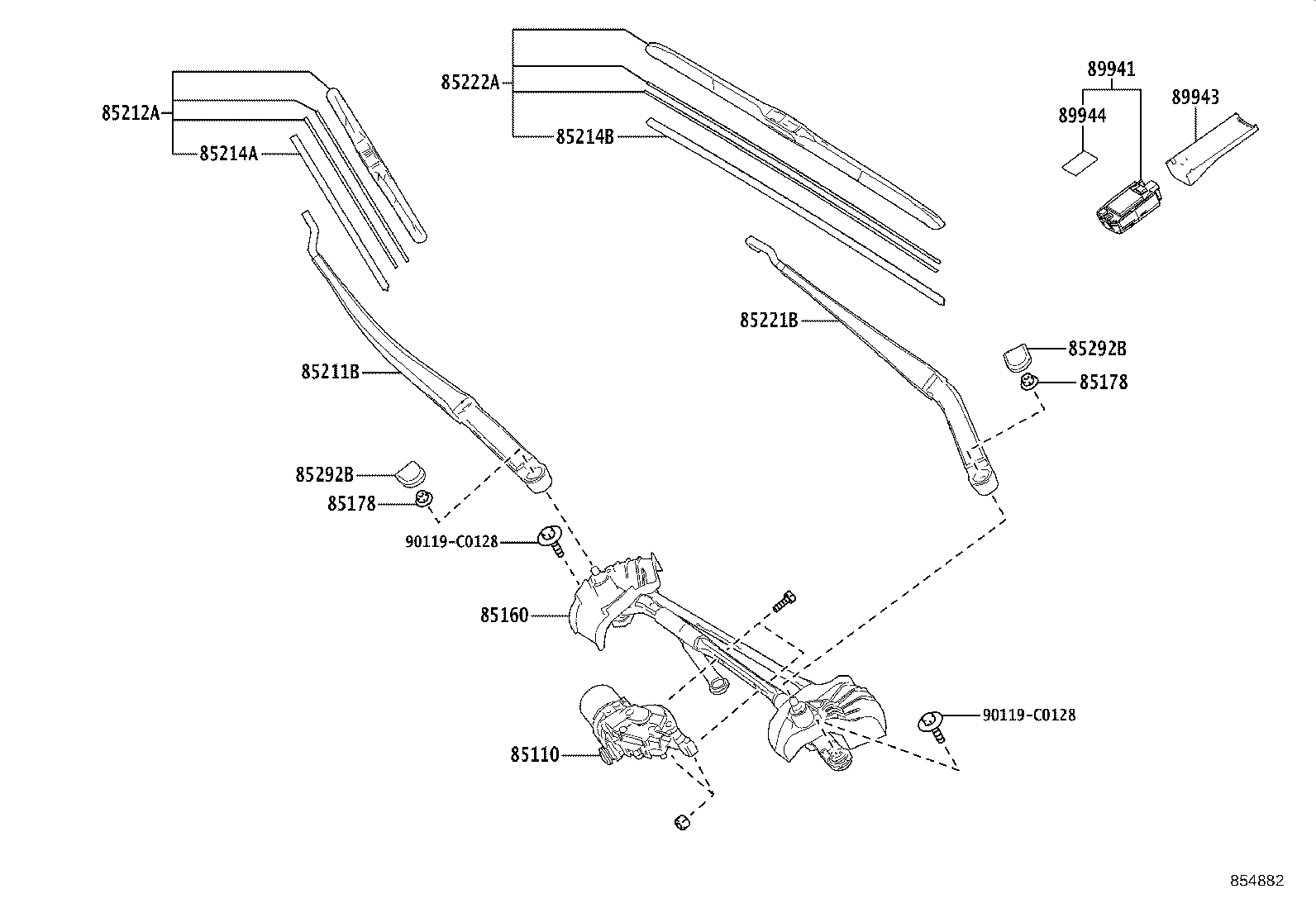 85211-0R120 ARM, FRONT WIPER, RH product image