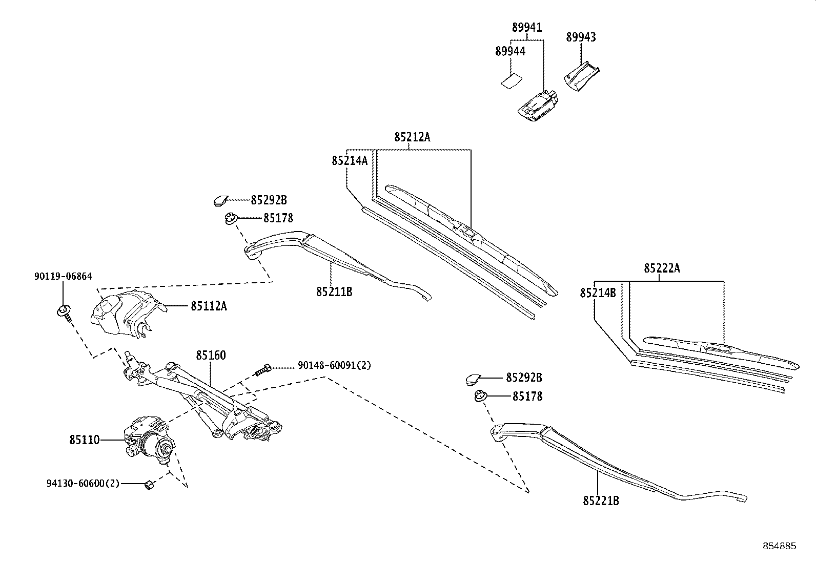 85112-30280 COVER, WINDSHIELD WIPER SHAFT, NO.1 product image