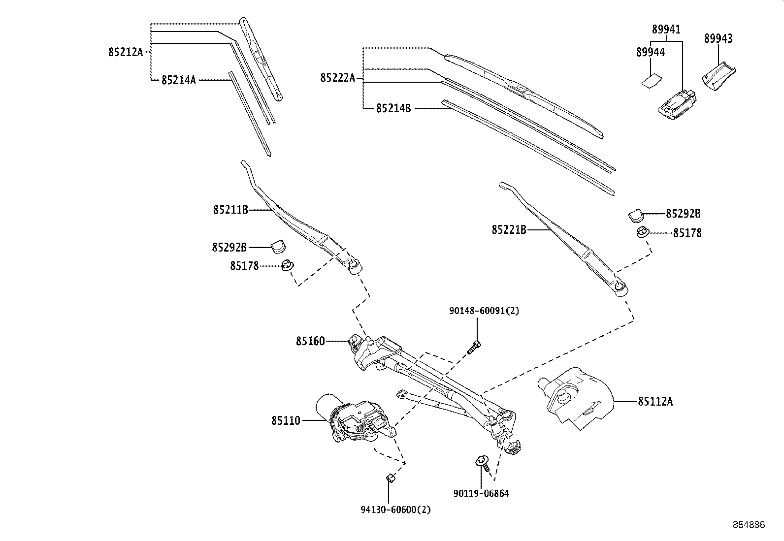 85112-30280 COVER, WINDSHIELD WIPER SHAFT, NO.1 product image