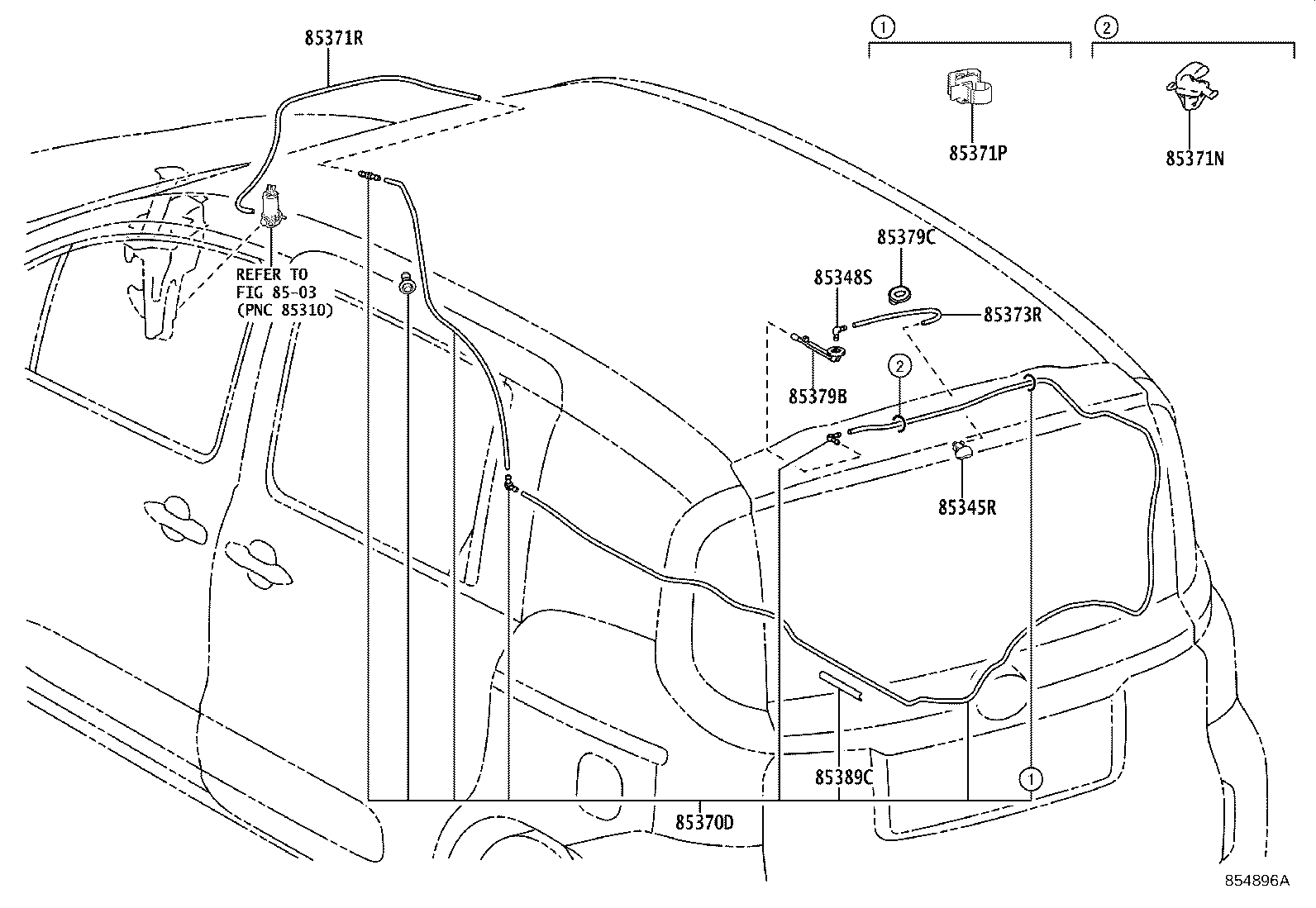 85391-52240 NOZZLE, REAR WASHER product image