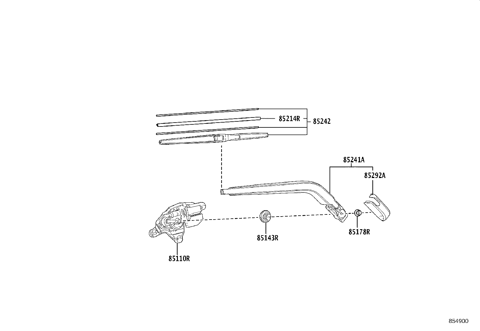 85143-52070 GROMMET, REAR WIPER MOTOR product image