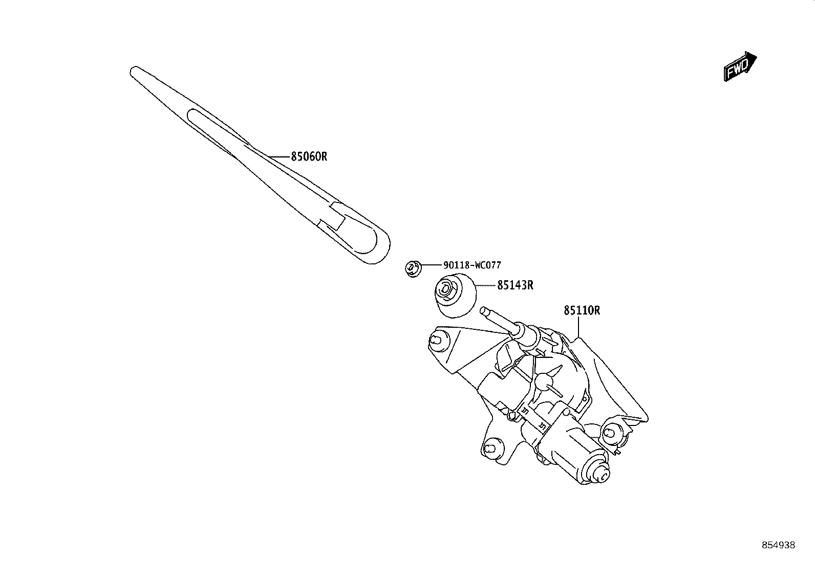 85143-WC005 GROMMET, REAR WIPER MOTOR product image