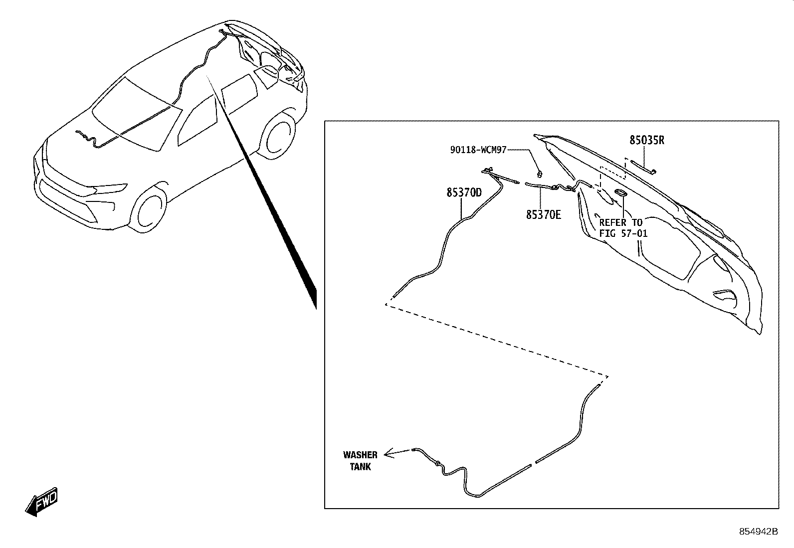 90118-WCK91 NOZZLE SUB-ASSY, REAR WASHER product image
