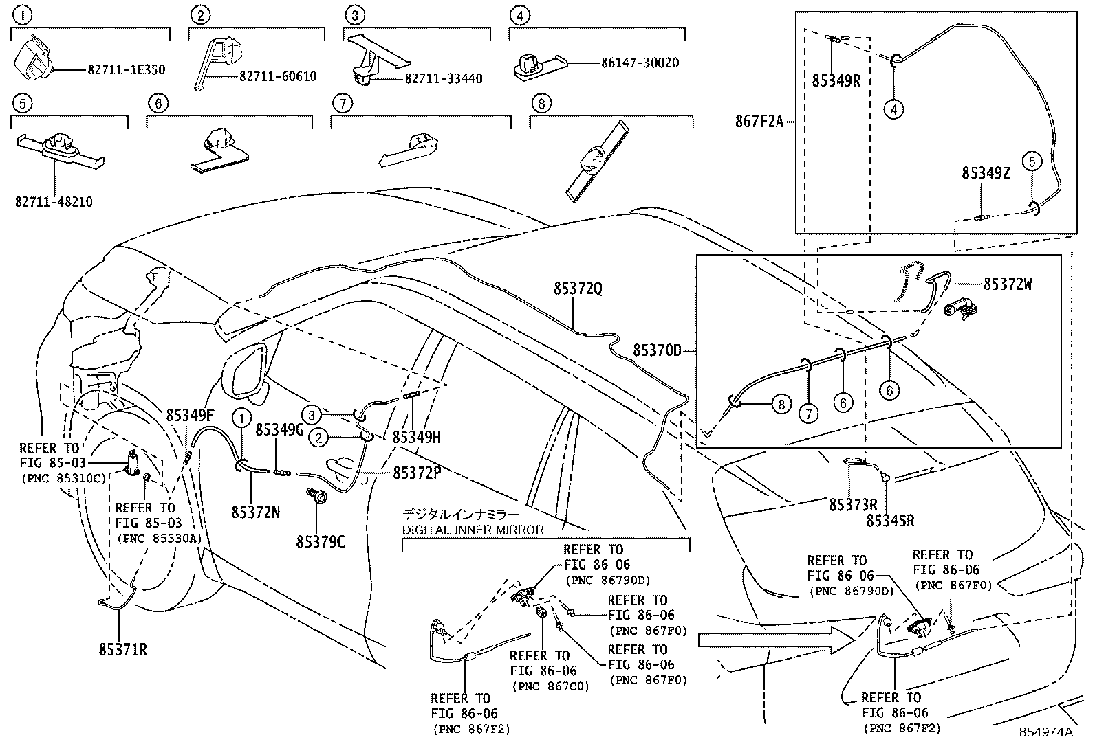 Toyota 90068-33035 HOSE, REAR WASHER (FROM JOINT TO NOZZLE)