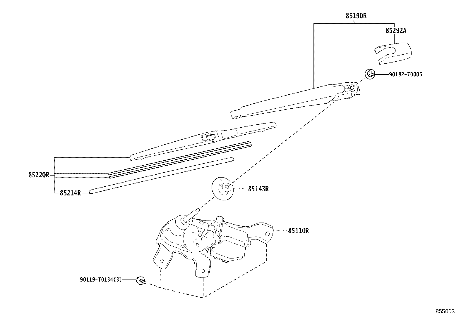 85143-VT020 GROMMET, REAR WIPER MOTOR product image