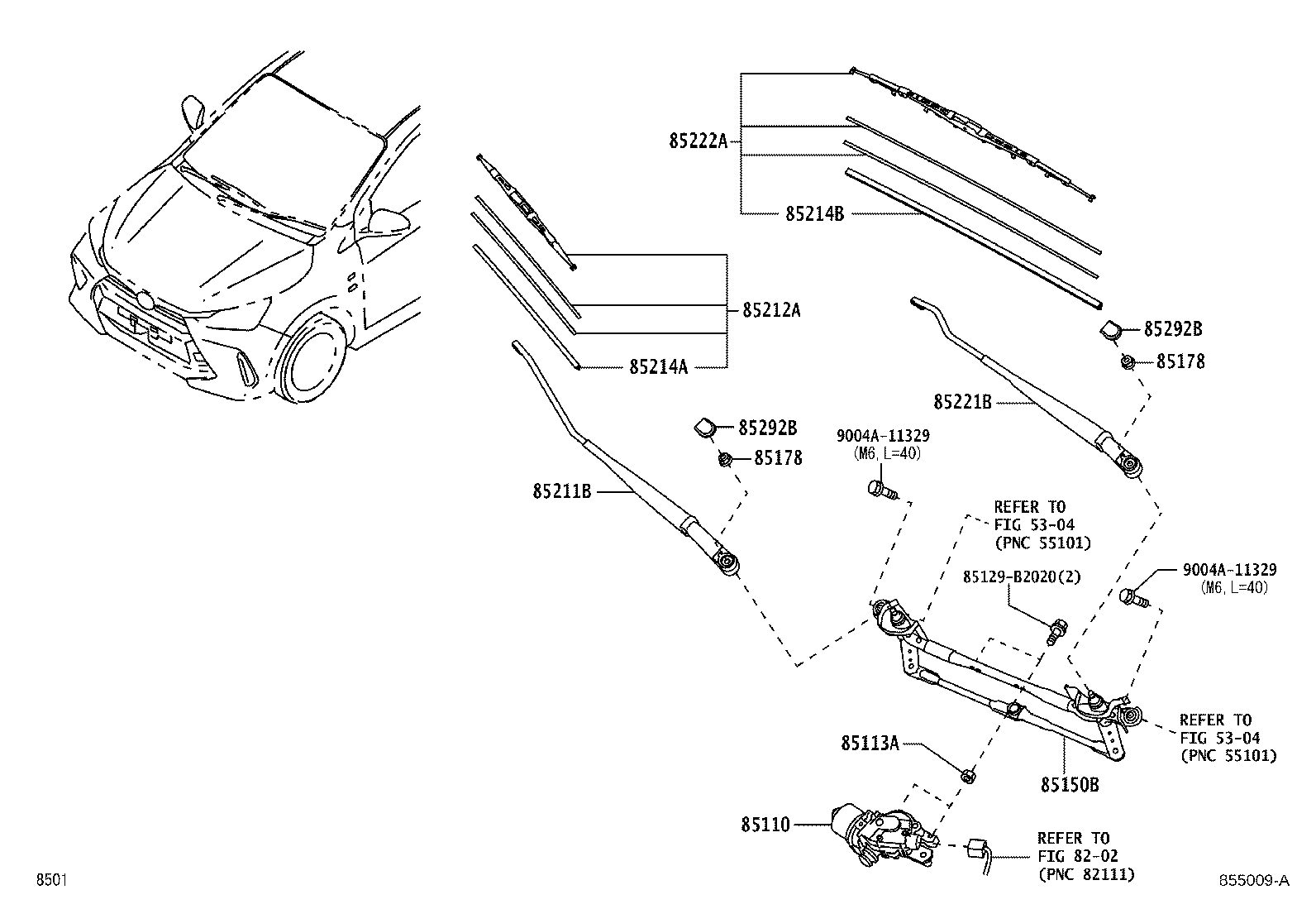 85113-B2010 NUT, FR WIPER product image