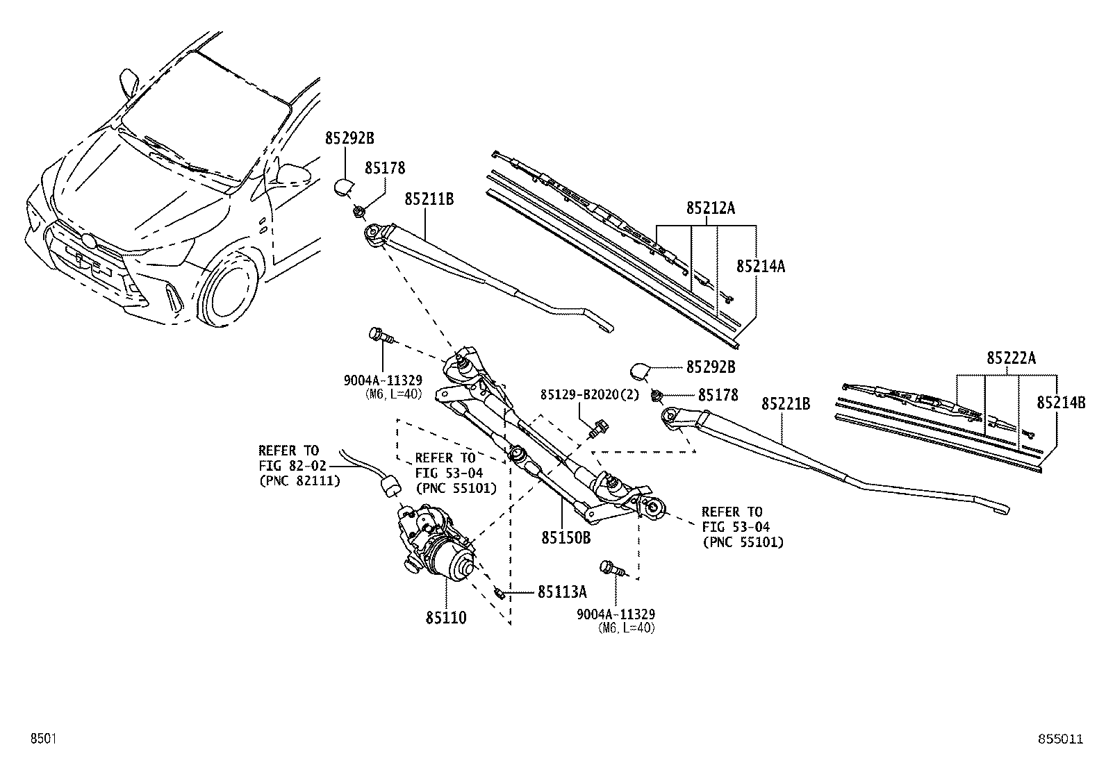 85113-B2010 NUT, FR WIPER product image