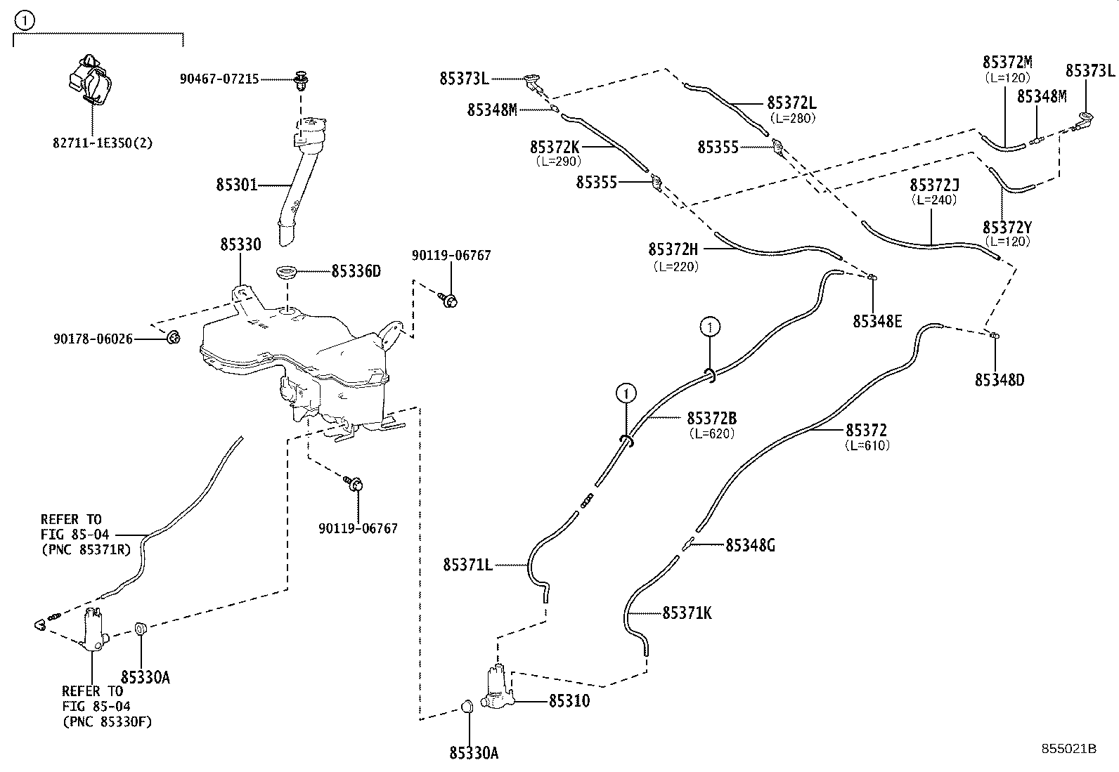 Toyota 85315-48330 JAR ASSY, WINDSHIELD WASHER