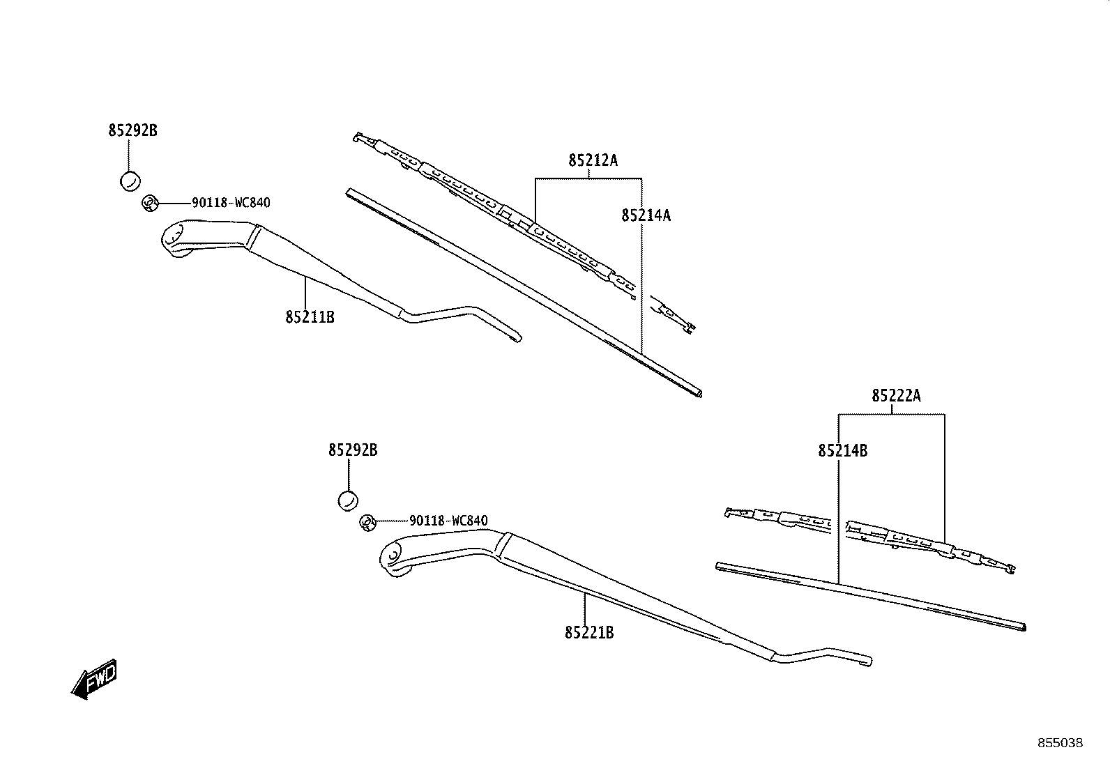 85212-WC020 BLADE, FR WIPER, LH product image