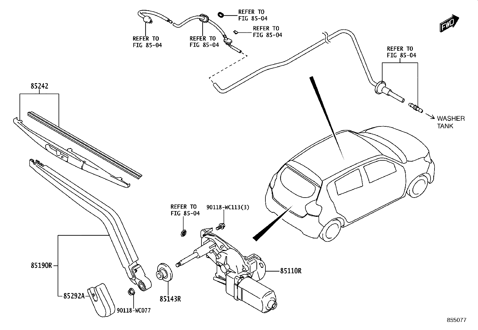 85242-WC004 BLADE, RR WIPER product image