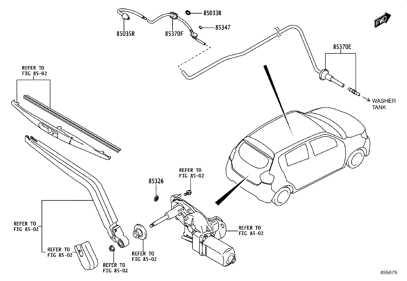 90118-WCS22 NOZZLE SUB-ASSY, REAR WASHER product image