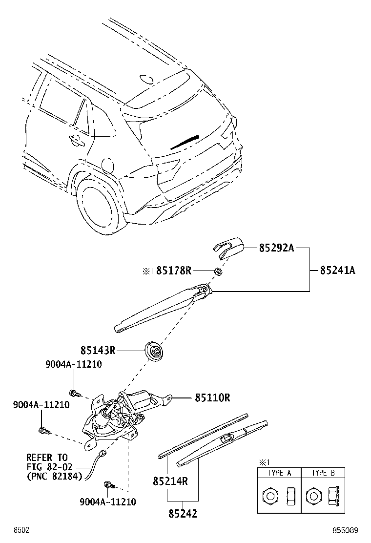85143-0K030 GROMMET, REAR WIPER MOTOR product image