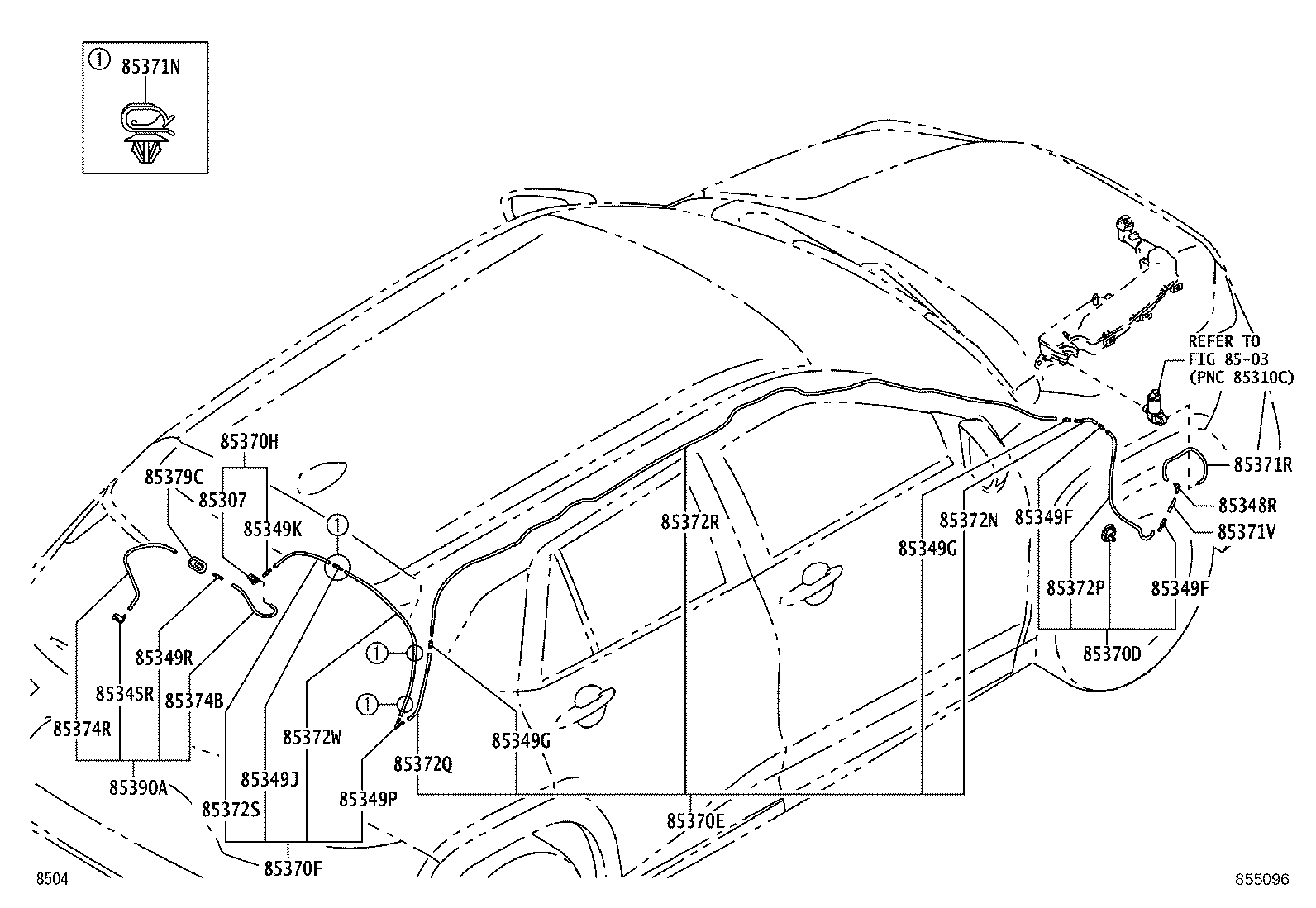 85355-97202 JOINT, REAR WASHER ELBOW, NO.3 product image