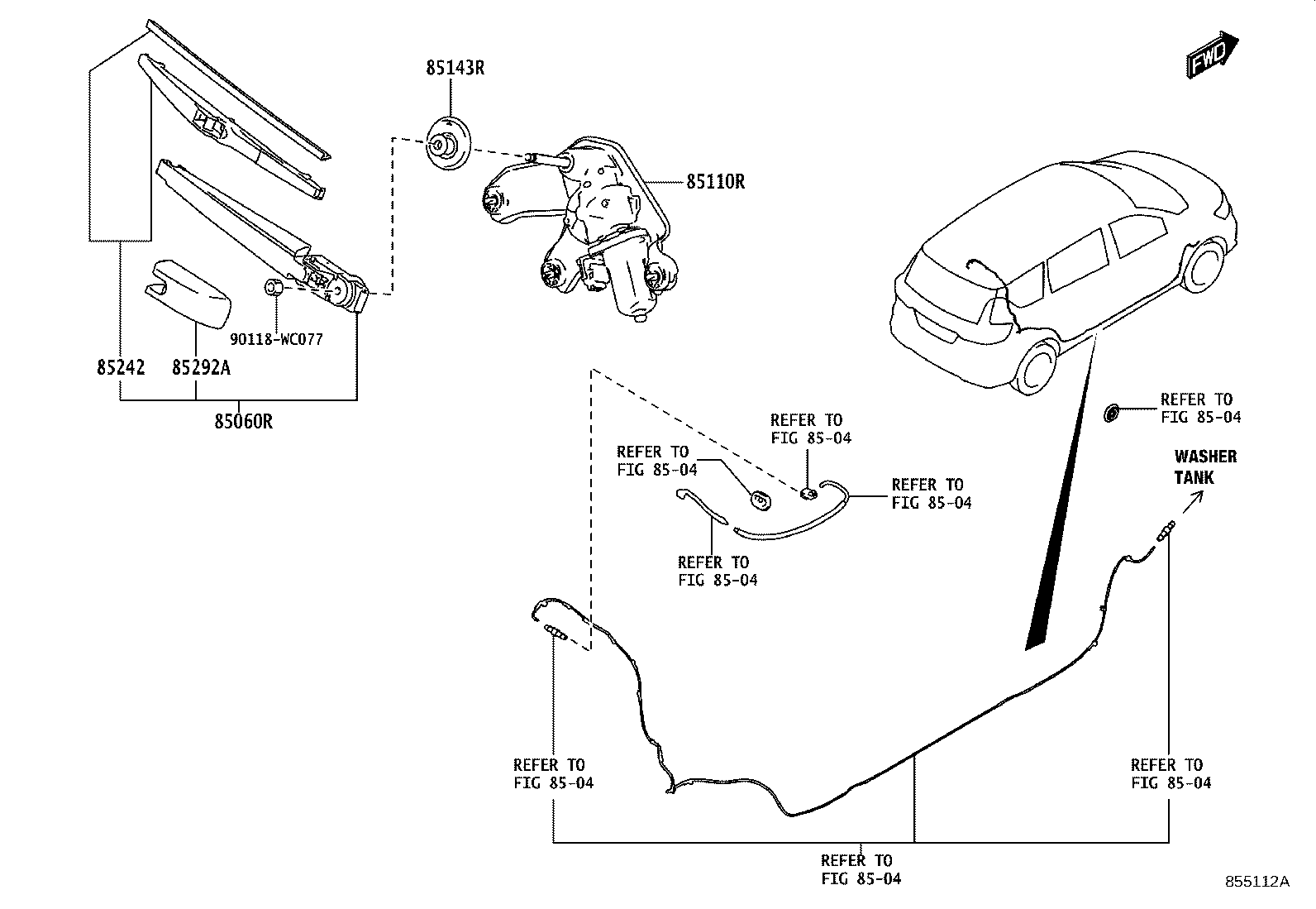 85143-WC003 GROMMET, REAR WIPER MOTOR product image