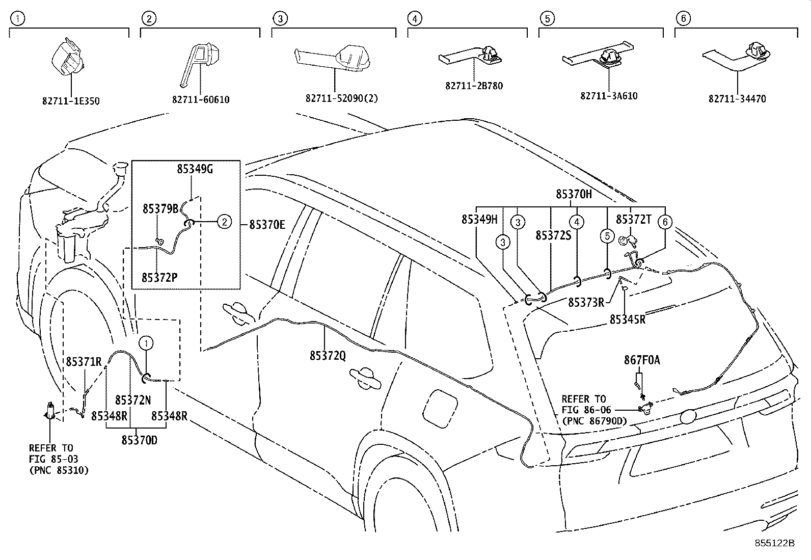 Toyota 90068-33430 HOSE, REAR WASHER (FROM JOINT TO JOINT), NO.2