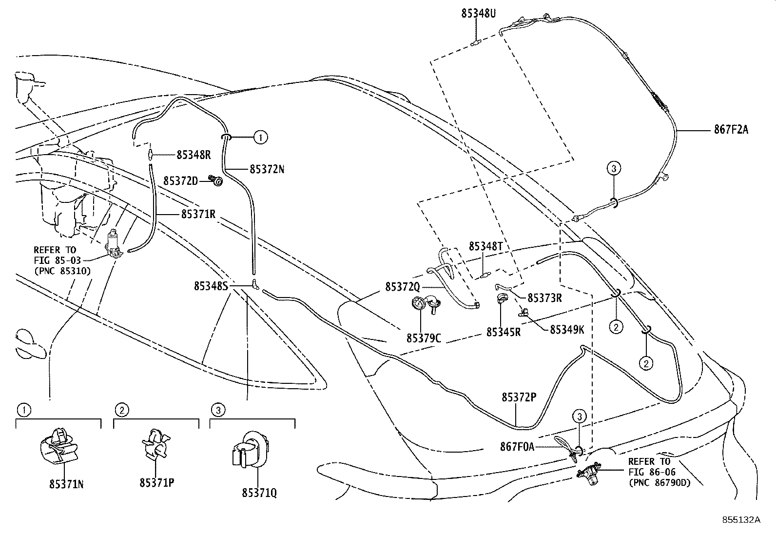 90069-46142 HOSE, REAR WASHER (FROM JOINT TO NOZZLE) product image