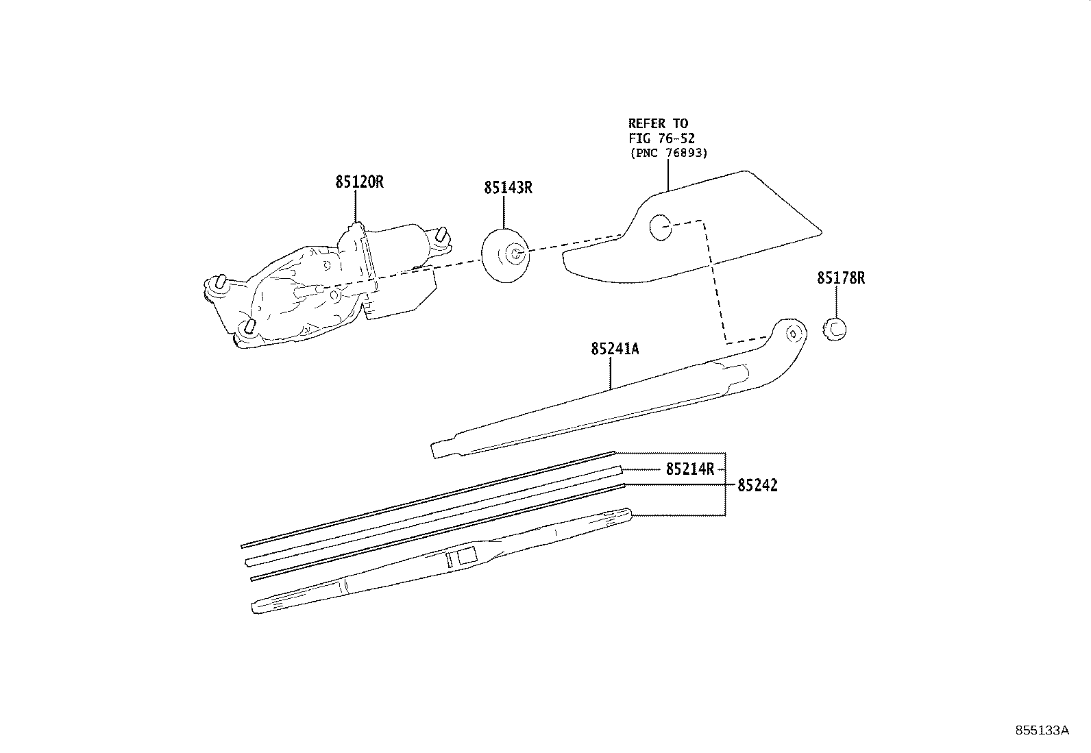 85113-58020 NUT (FOR REAR WIPER ARM SETTING) product image