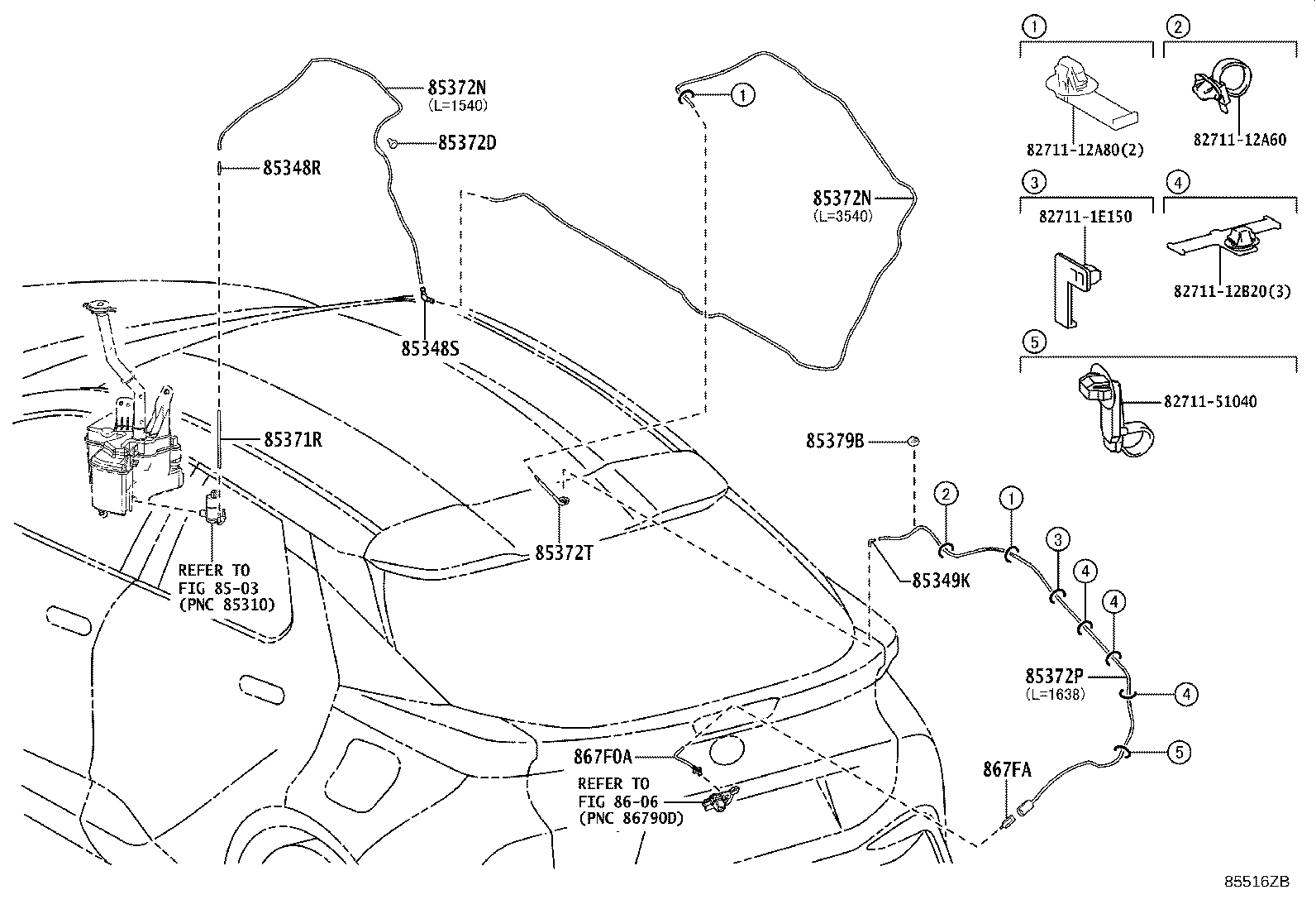867FD-F4020 GROMMET, REAR WASHER HOSE product image
