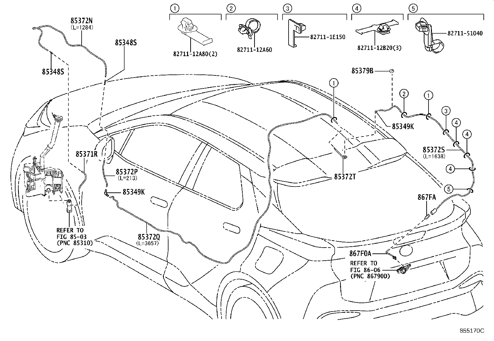 867FD-F4020 GROMMET, REAR WASHER HOSE product image