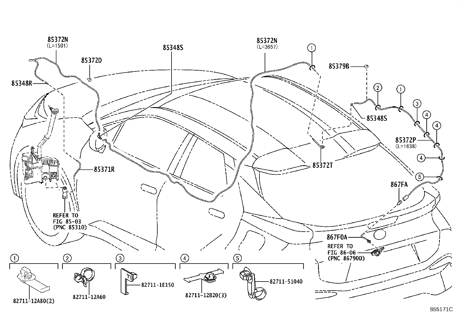 867FD-F4020 GROMMET, REAR WASHER HOSE product image