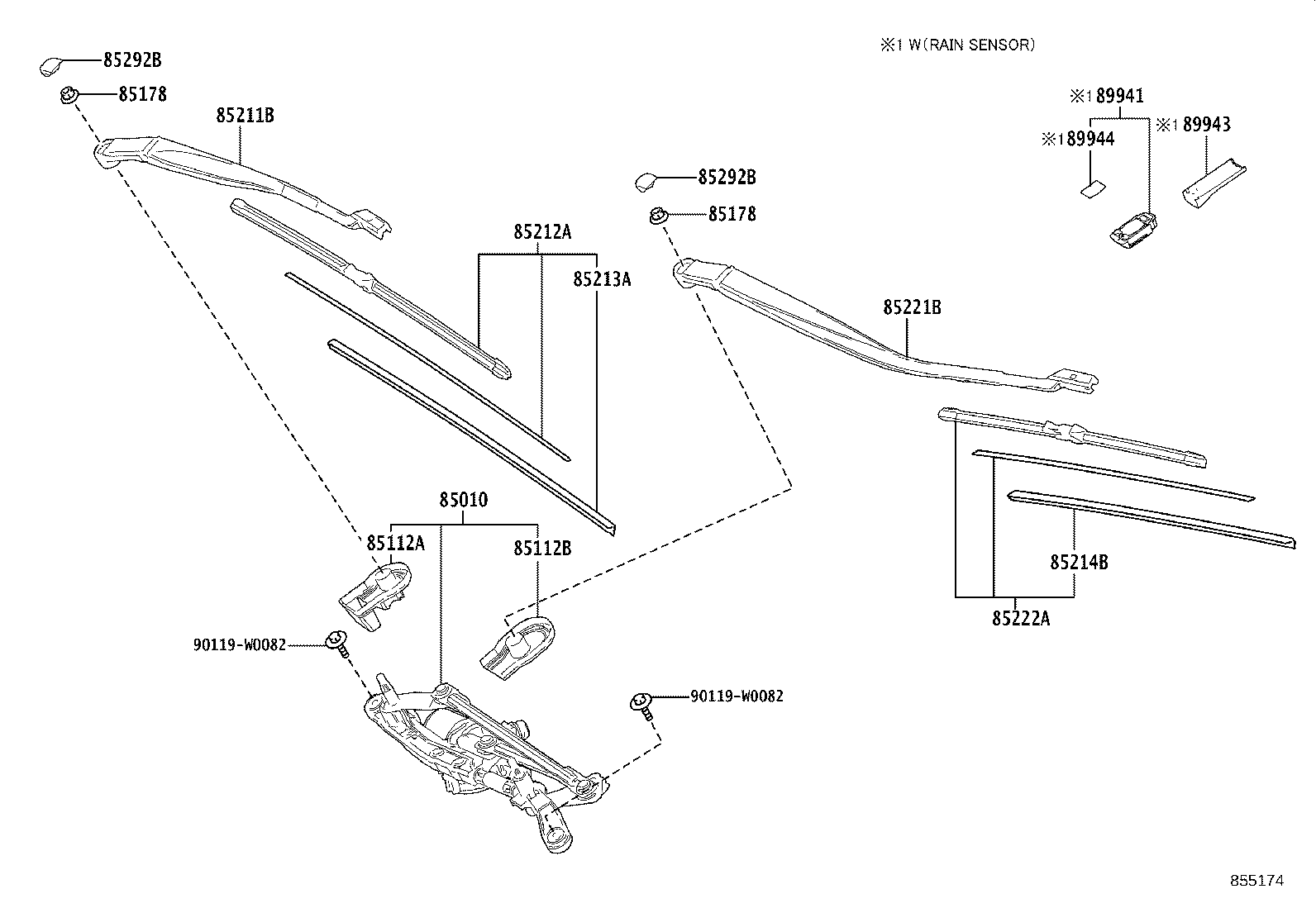85211-F4090 ARM, FRONT WIPER, RH product image