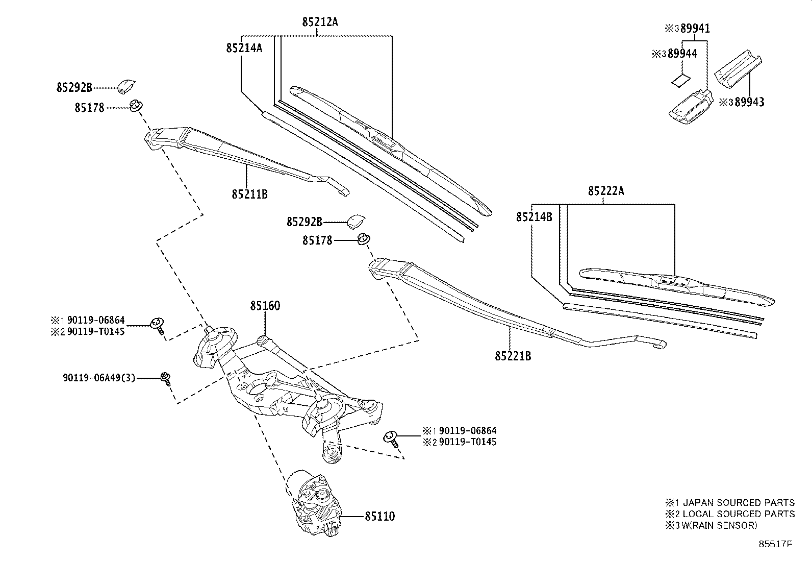 85110-0A080 MOTOR ASSY, WINDSHIELD WIPER product image