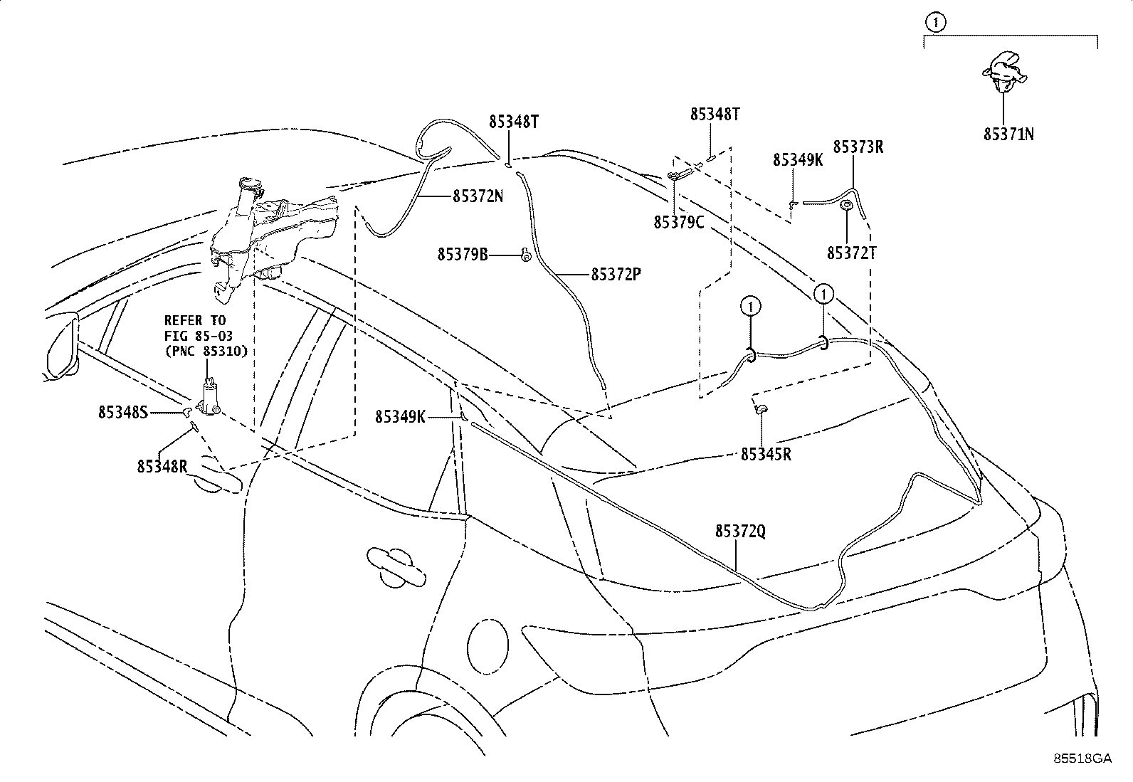 85391-52230 NOZZLE, REAR WASHER product image