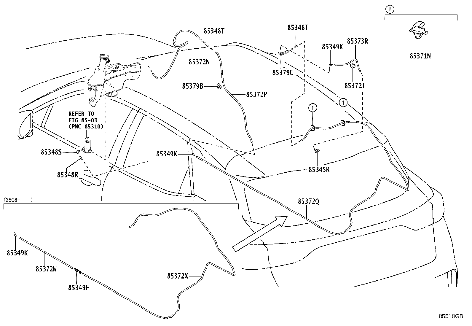 85391-52230 NOZZLE, REAR WASHER product image