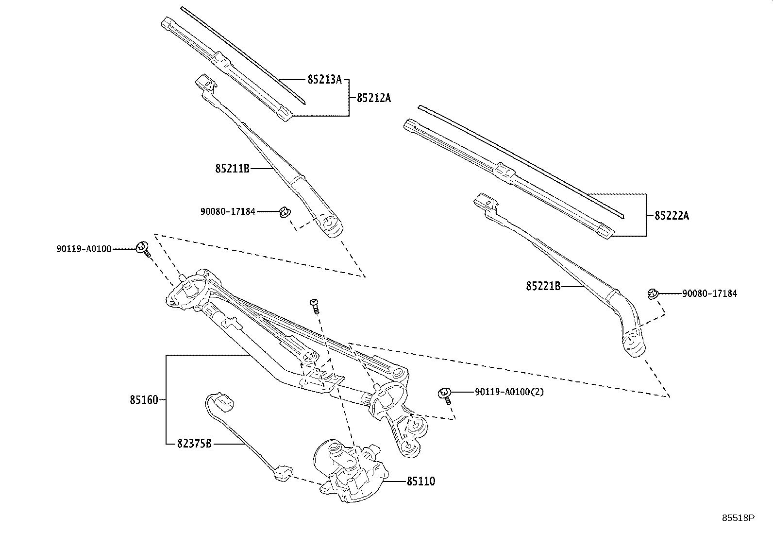 82375-AK010 WIRE, WIPER MOTOR product image