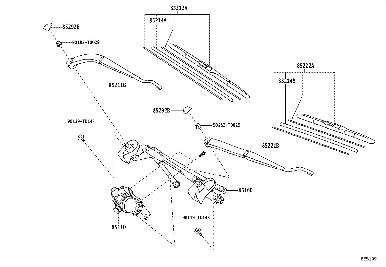 85110-0K280 MOTOR ASSY, WINDSHIELD WIPER product image