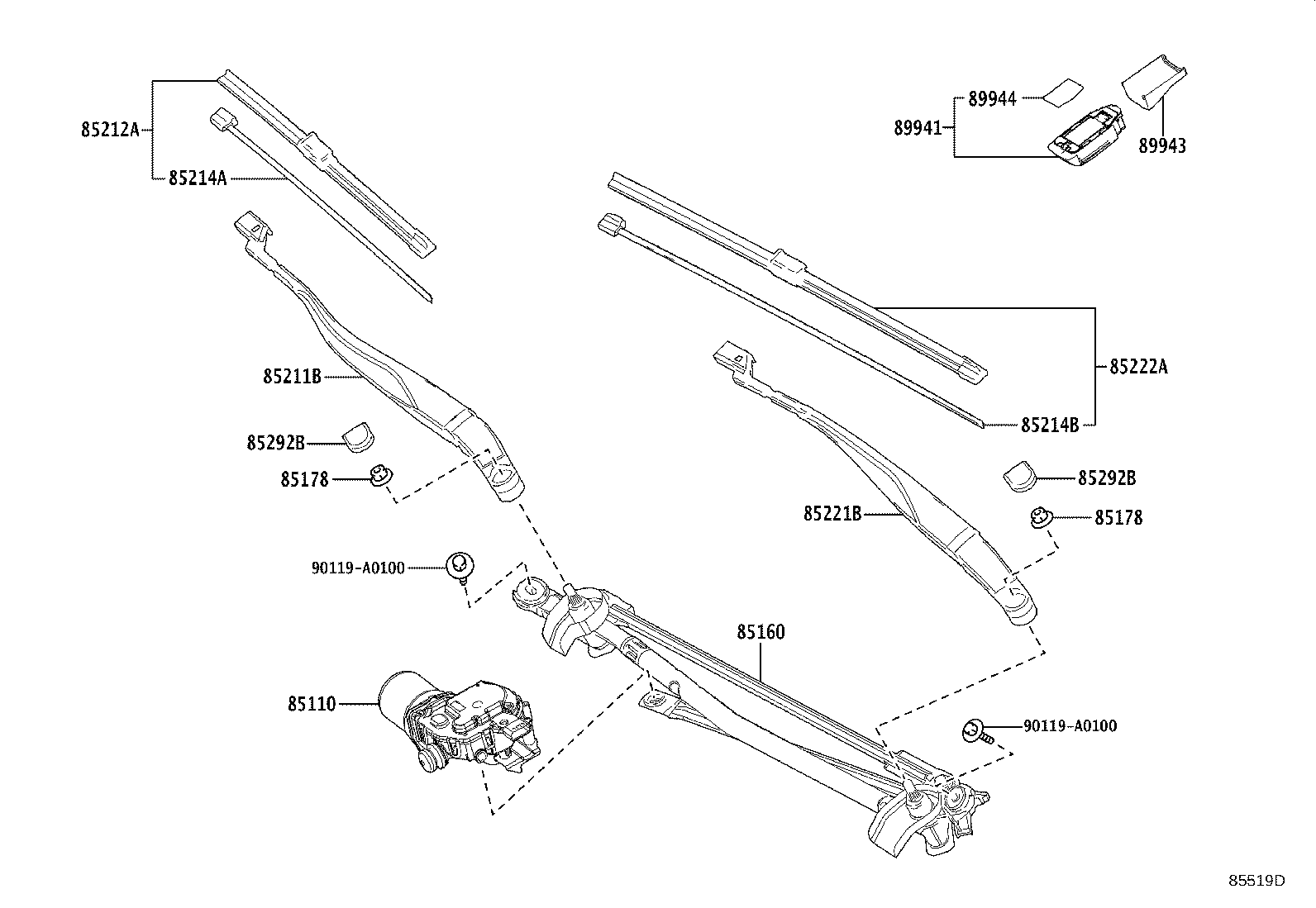 85222-AQ010 BLADE, FR WIPER, LH product image