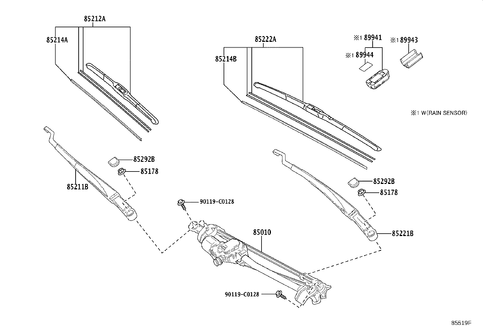 89941-0R030 SENSOR, RAIN product image