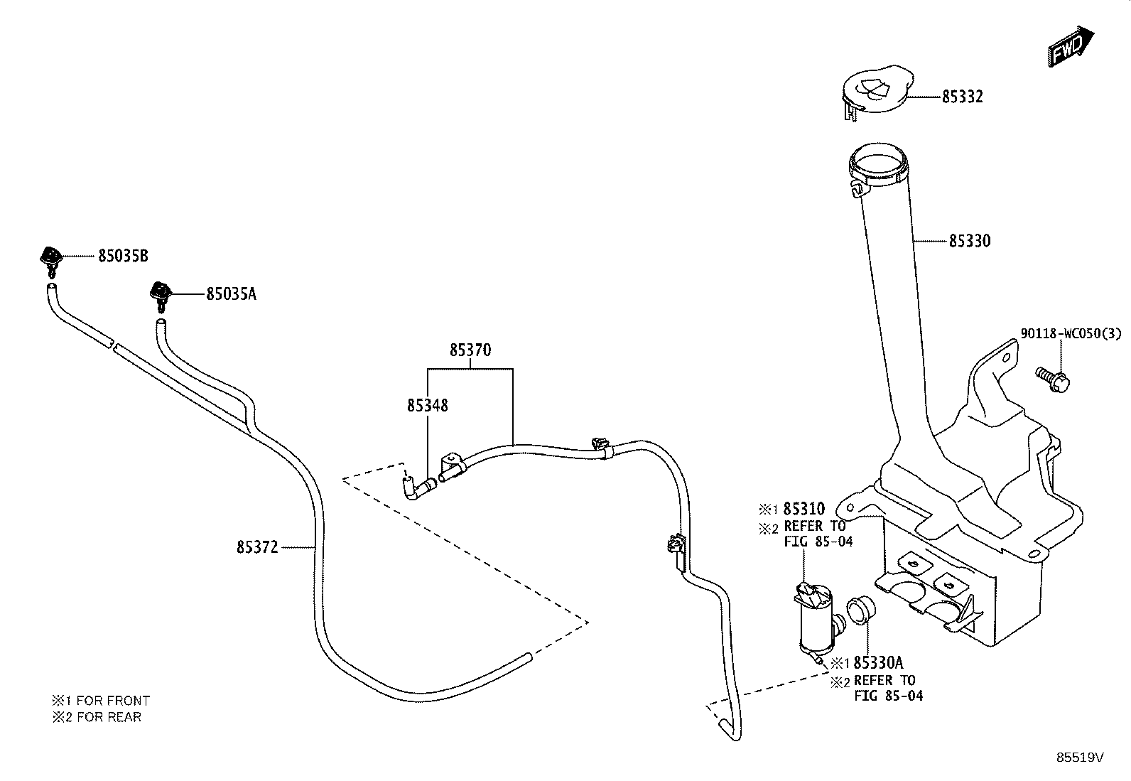 85330-WC023 JAR ASSY, WINDSHIELD WASHER product image
