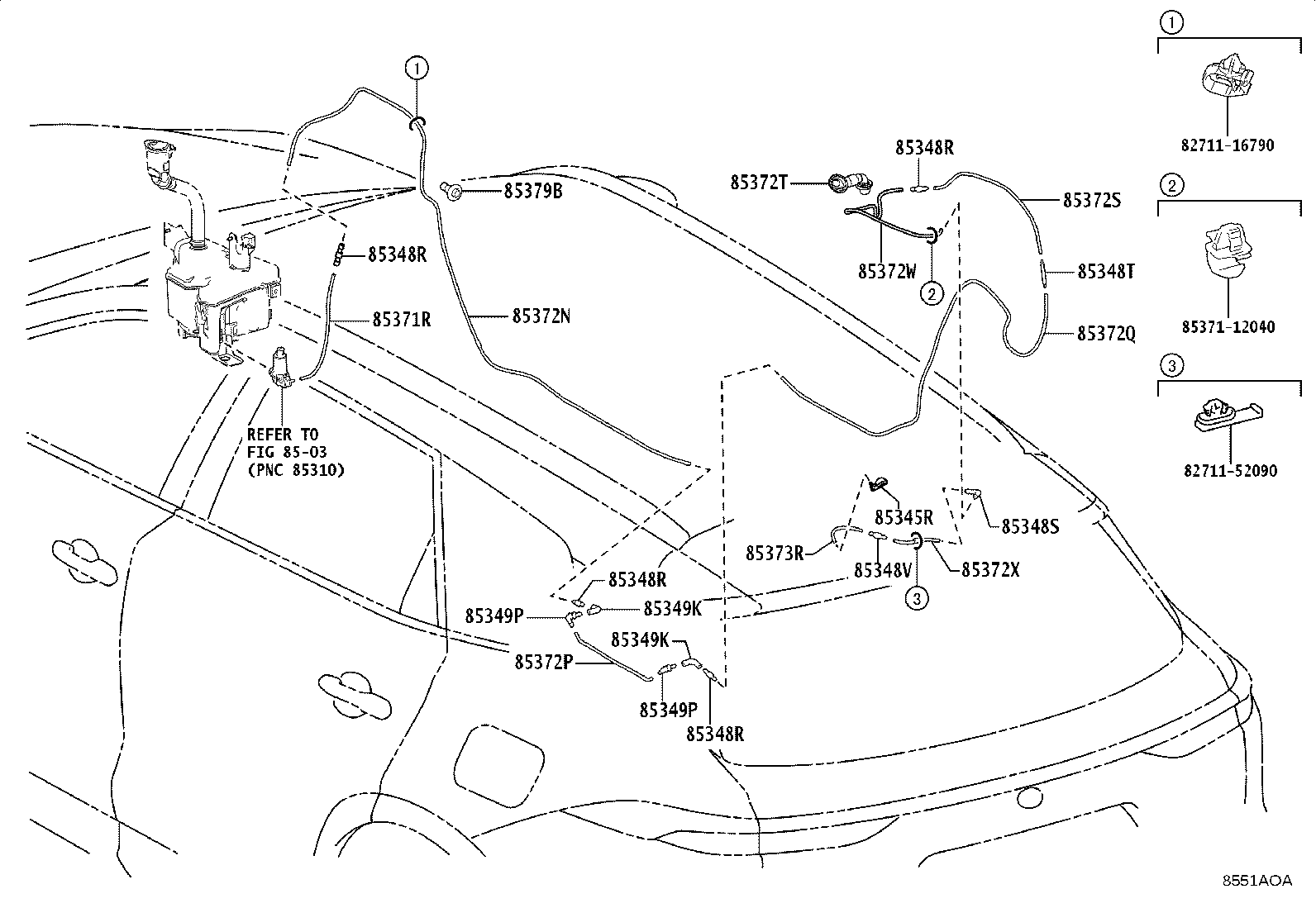 85391-30010 NOZZLE, REAR WASHER product image