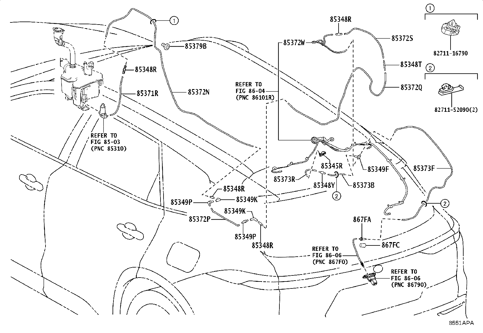 85391-30010 NOZZLE, REAR WASHER product image