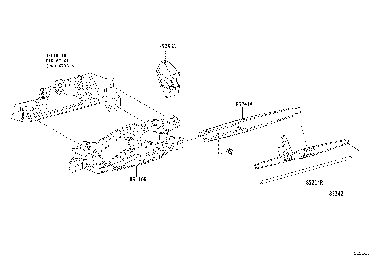 85293-35050 STOPPER,REAR WIPER product image