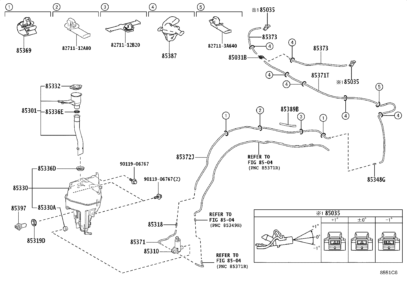 90069-46333 HOSE, WINDSHIELD WASHER (FROM JOINT TO NOZZLE) product image