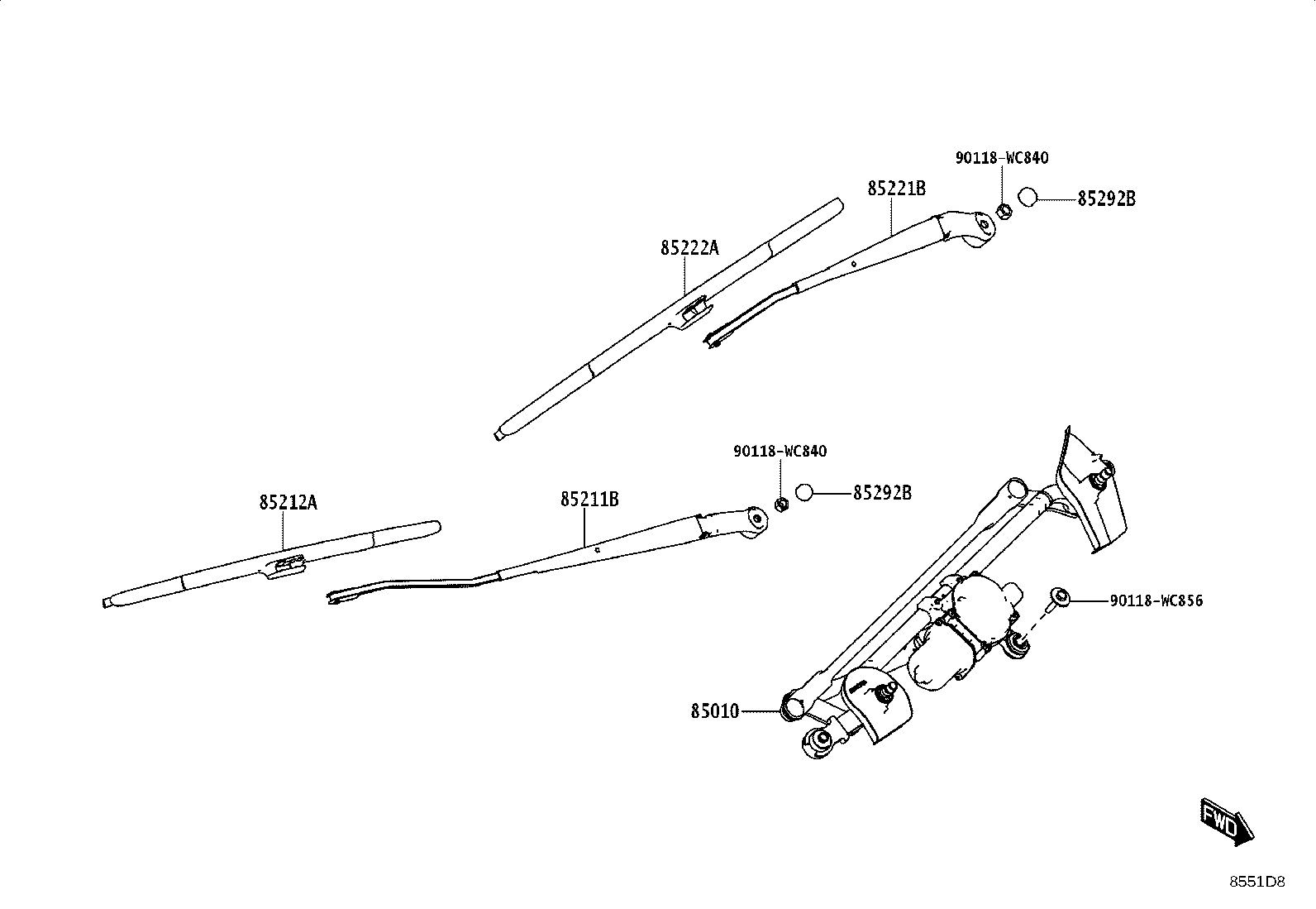 85212-WC031 BLADE, FR WIPER, LH product image