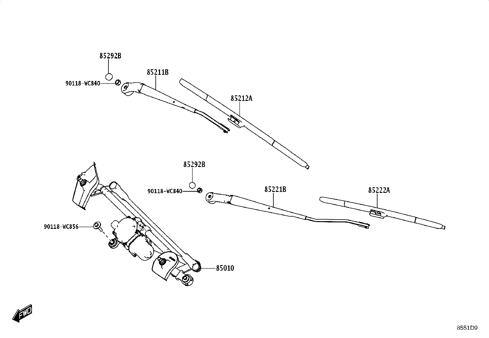 85212-WC031 BLADE, FR WIPER, LH product image